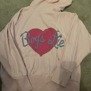 Boys Lie pink outfit
Tiny hole - see pic
Size small top, medium bottom